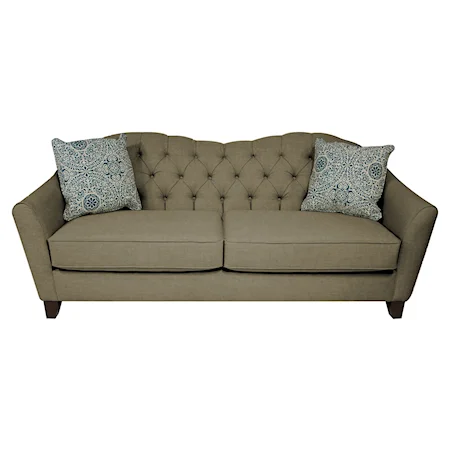 Cottage Style Sofa with Tufted Back